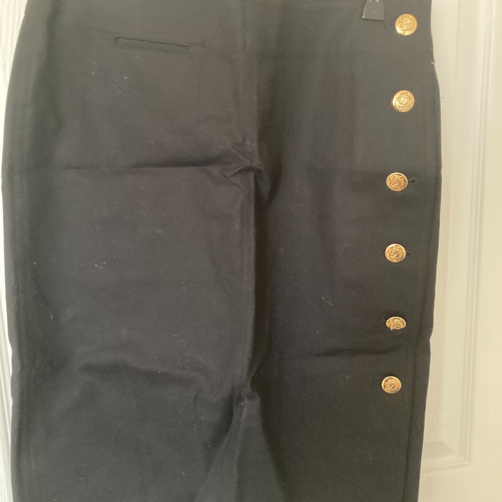 Ralph Lauren Black Skirt w/Gold Buttons - Size 4